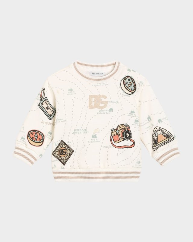 Kid's Embroidered Logo Map Sweatshirt, Size
